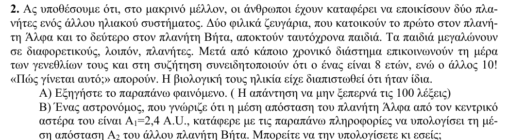 Εκφώνηση θέματος 2, 2η φάση 2010, Λύκειο