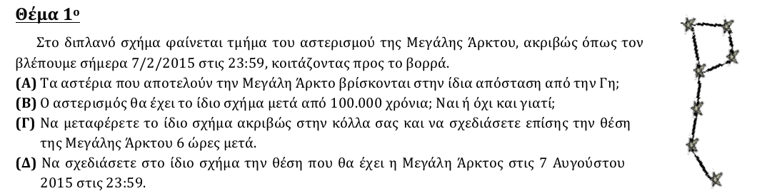 Εκφώνηση θέματος 1, 2η φάση 2015, Γυμνάσιο